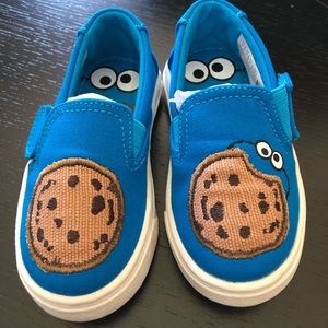 Toms Sesame Street Cookie Monster tiny slip on